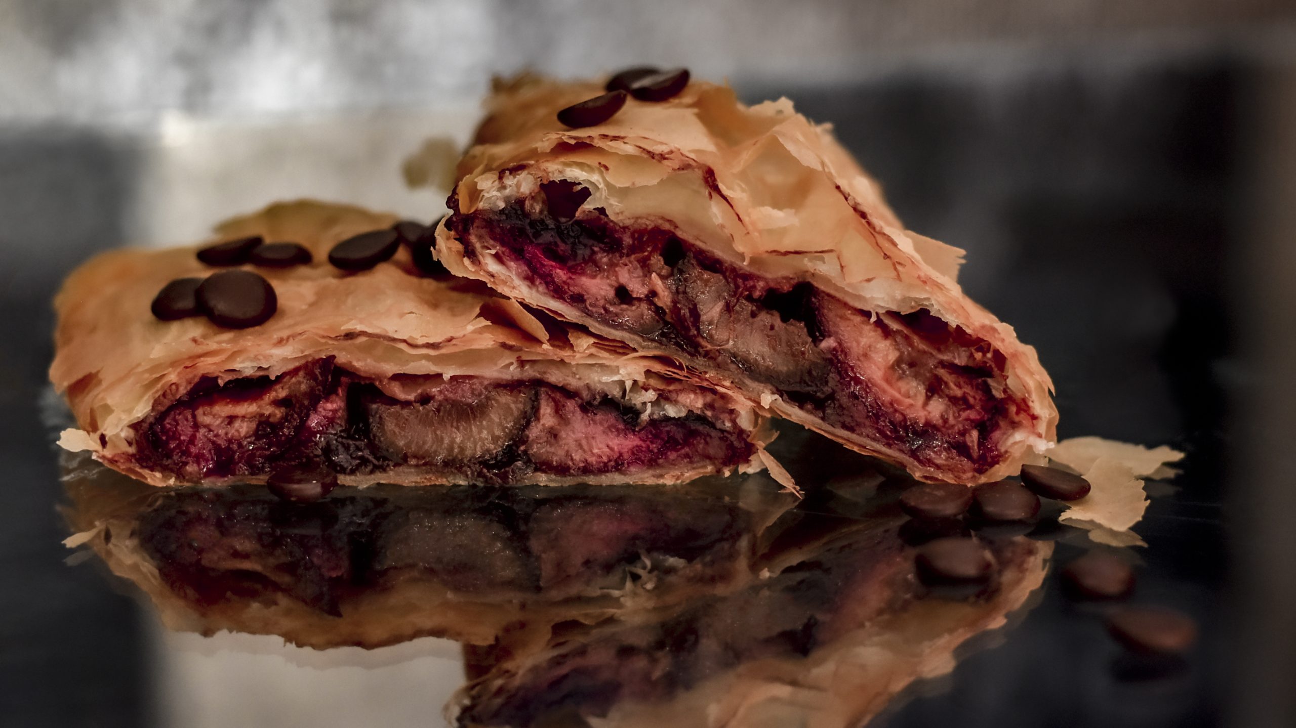 Cukormentes szilvás-csokis rétes